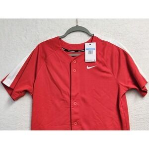 Nike Select2 Full Button Baseball Dri-FIT Game Jersey Men's M Red DX9147-657